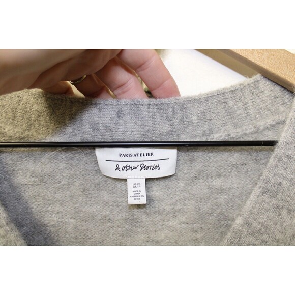 Atelier Paris & Other Stories Gray Alpaca Blend Cardigan Bee Cardigan Size XS - Picture 5 of 10